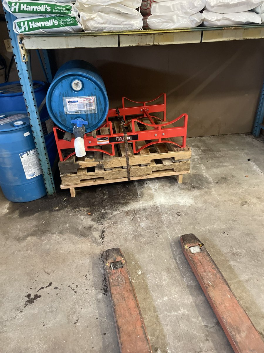 Getting some cold day work done. New storage fir pipe and chemical drums