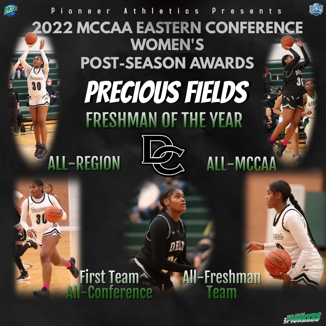 delta_pioneers's tweet photo. Each game she came ready to play, this is just the beginning for her!! Pioneer WBB has brought home back to back FRESHMAN OF THE YEAR awards! Congratulations to Pioneer Freshman Precious Fields on a phenomenal freshman campaign. #PioneerPride #JUCOtough https://t.co/ZcnYG0NOQH