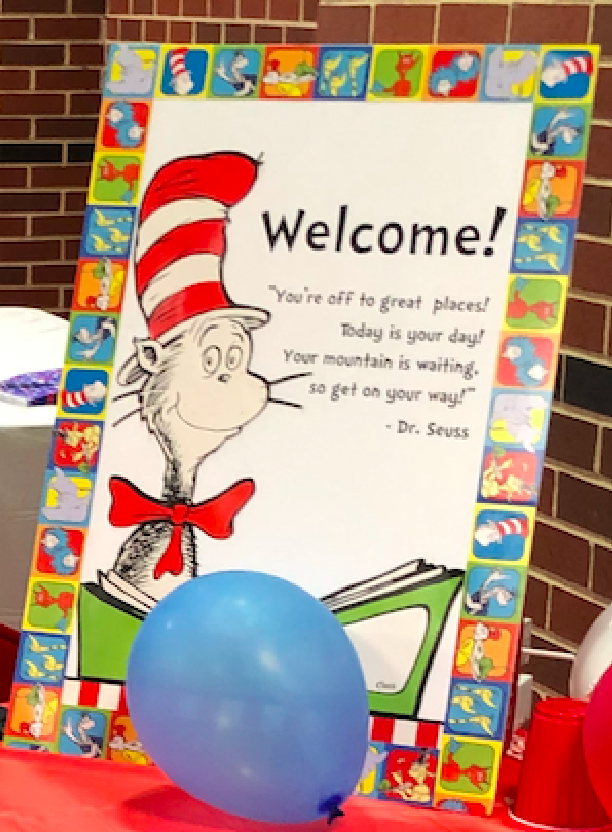 IKEactivities's tweet photo. The Eisenhower National Honor Society hosted its annual Dr. Seuss Birthday Party on March 5th. Over 70 children celebrated and received a free book and cupcake! https://t.co/z2PLQdm1Mg