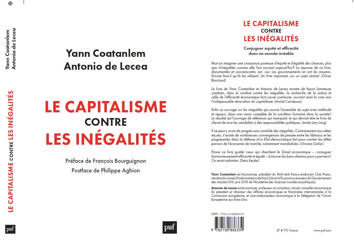 andelecea's tweet photo. JUST PUBLISHED! Le capitalisme contre les Inégalités, the book I co-authored with @YannCoatanlem, with a foreword by François Bourguignon and epilogue by Philippe Aghion.
Find it here: https://t.co/SHeorLKoOb https://t.co/tzGqy9ztgf