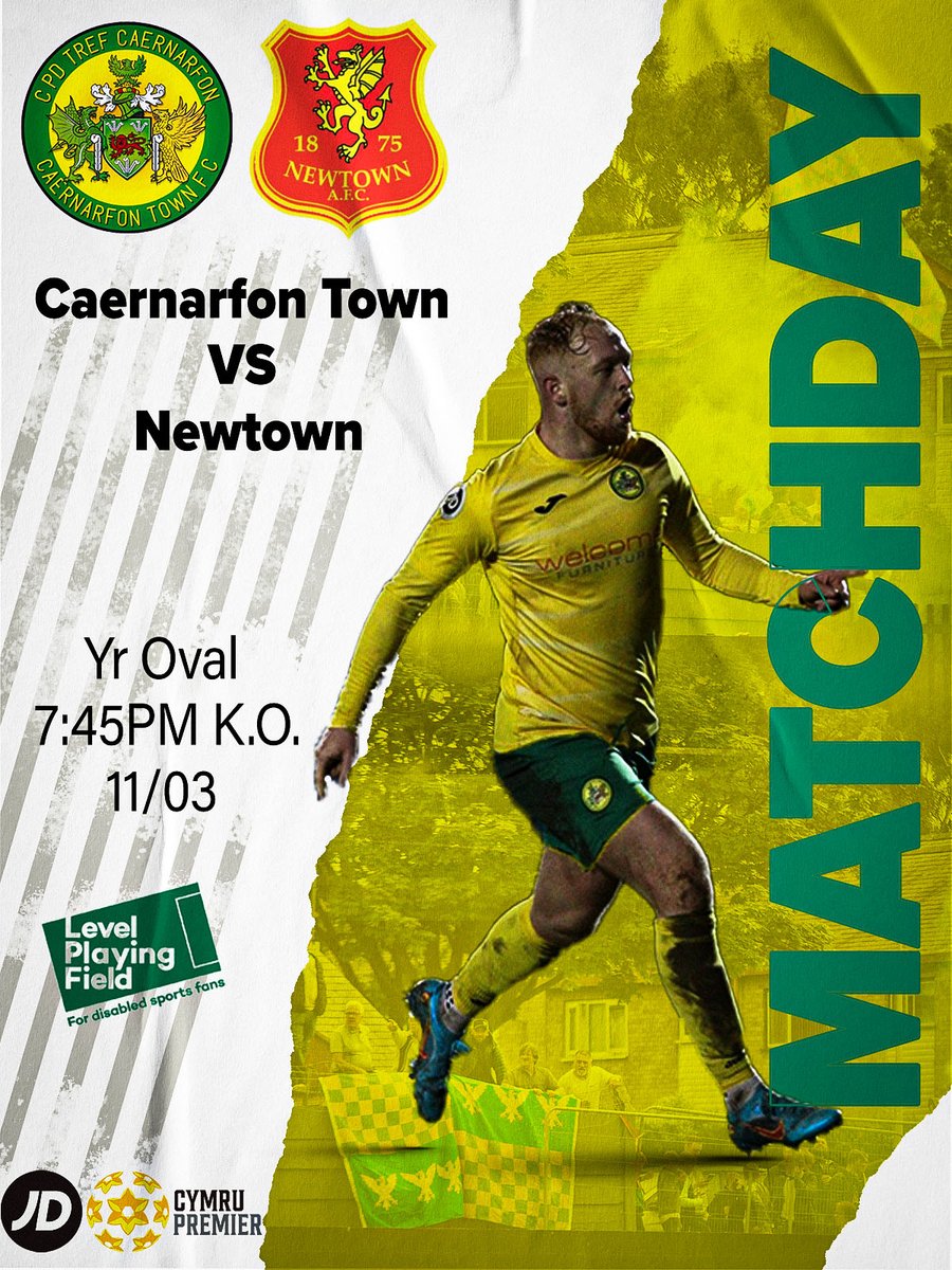Caernarfon Town FC on Twitter "𝗠𝗔𝗧𝗖𝗛𝗗𝗔𝗬 Caernarfon vs Newtown 🏟️Yr