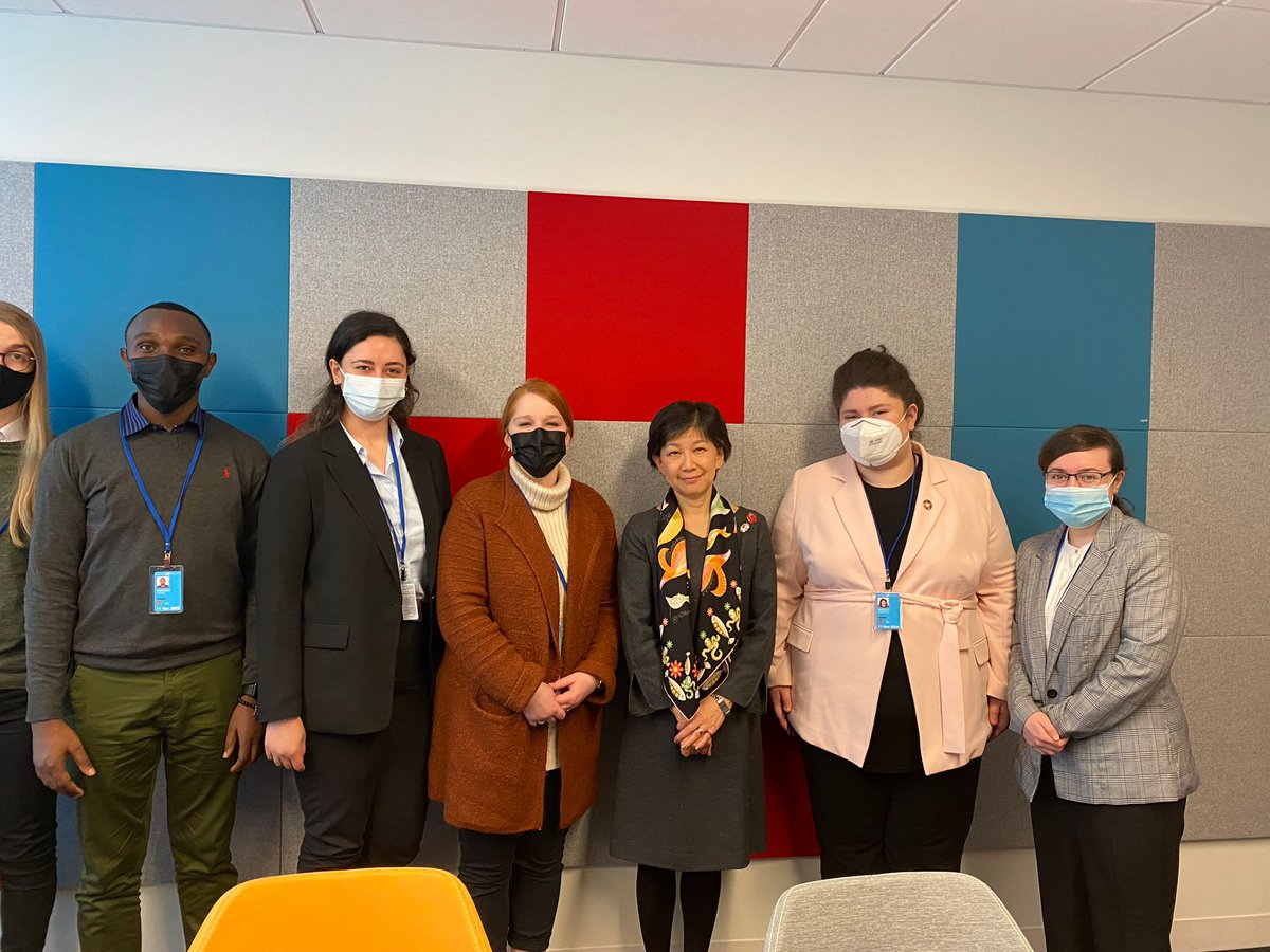 The #YouthChampions4Disarmament also met with <a href="/UN_Disarmament/">UN Office for Disarmament Affairs</a> chief <a href="/INakamitsu/">Izumi Nakamitsu</a> for a dialogue on #disarmament, who encouraged the participants to use their voice, speaking out and up in shaping our common future: “The future depends on today." SEE 👉bit.ly/3KtXKvF.