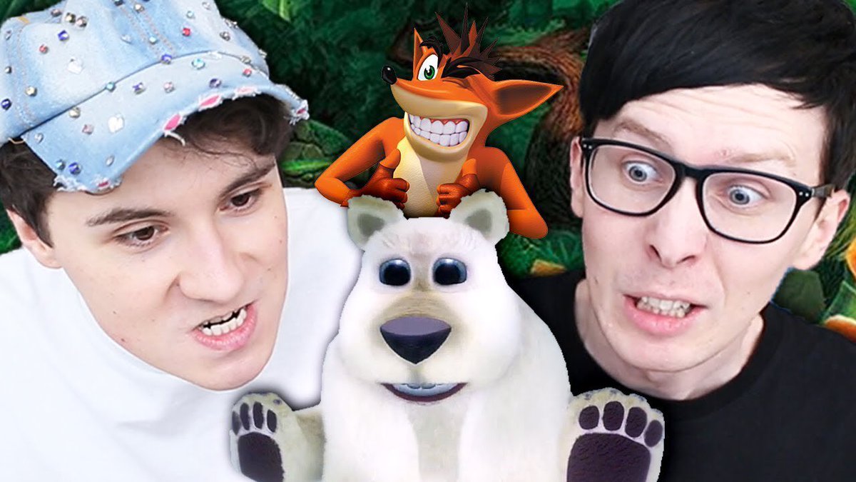 throwbackdnp's tweet photo. DanAndPhilGAMES uploaded: Dan and Phil’s Furry Throwdown! - 4 years ago today (March 9th 2018) https://t.co/8KZGGhuCcf