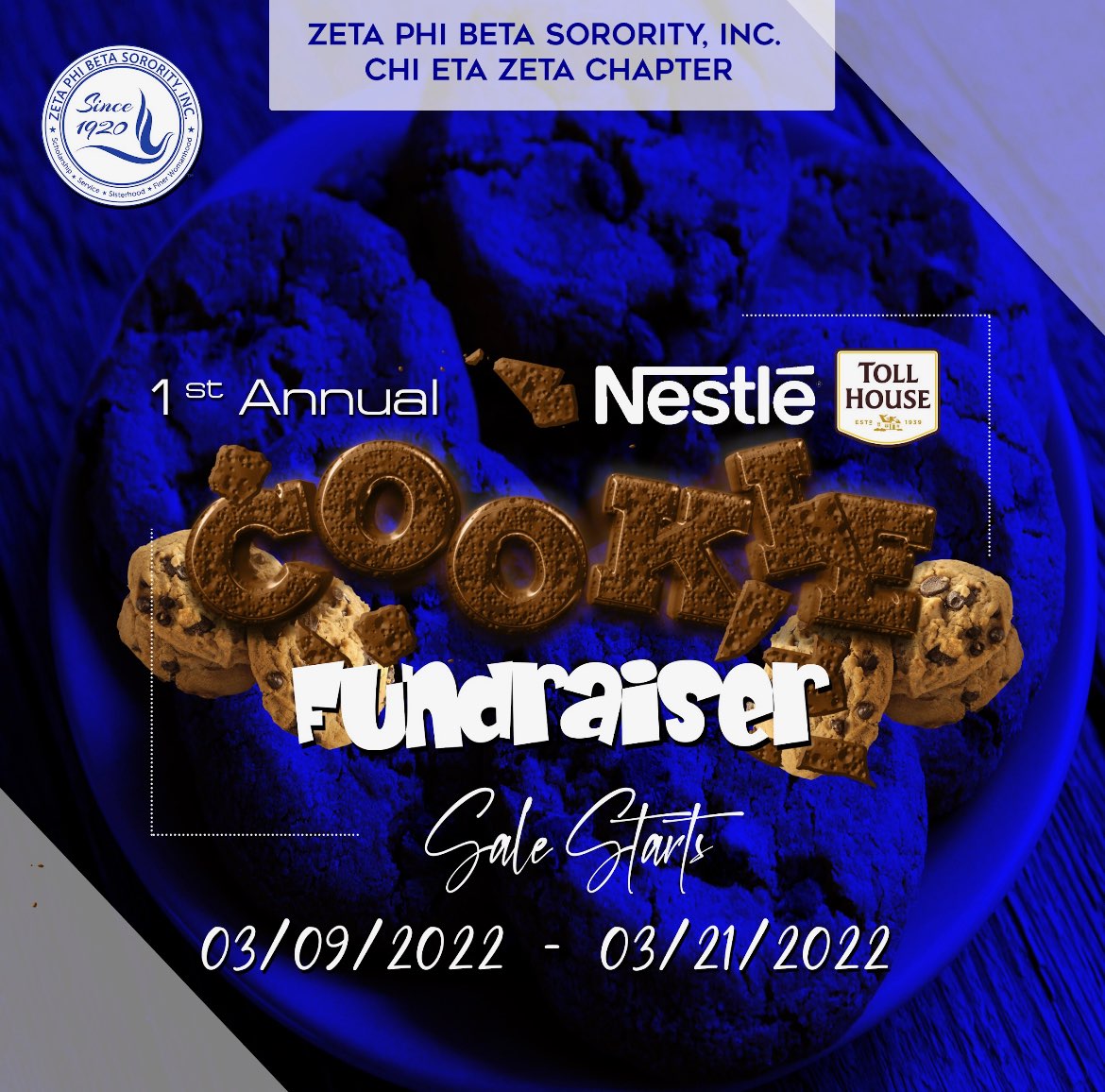 Who doesn’t like COOKIES?! Zeta Phi Beta Sorority, Inc. Chi Eta Zeta Chapter presents…Our 1st Annual Nestle Toll House Cookie Fundraiser Pop-Up Shop. Support your favorite chapter as we continue to support the community. To order visit LINK IN BIO
#ZetaPhiBeta #ZPhiB #ZPhiB1920