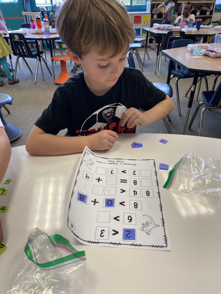 Math tiles provide a fun challenge.
