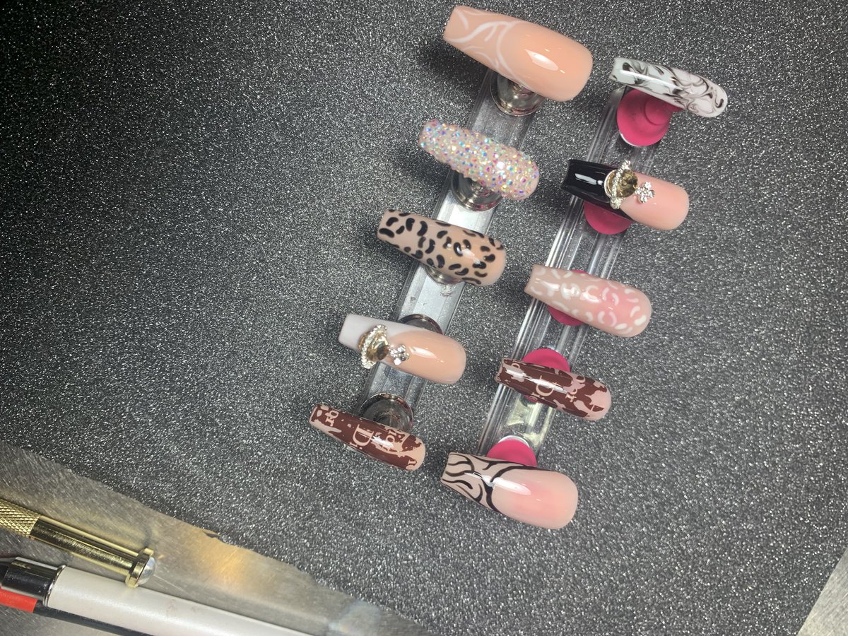 she_xclusive's tweet photo. I’m only gonna get better at this nail shit #xclusivetips #pressons #nails #atlnails #freestylenails https://t.co/BaX0a0CHS5