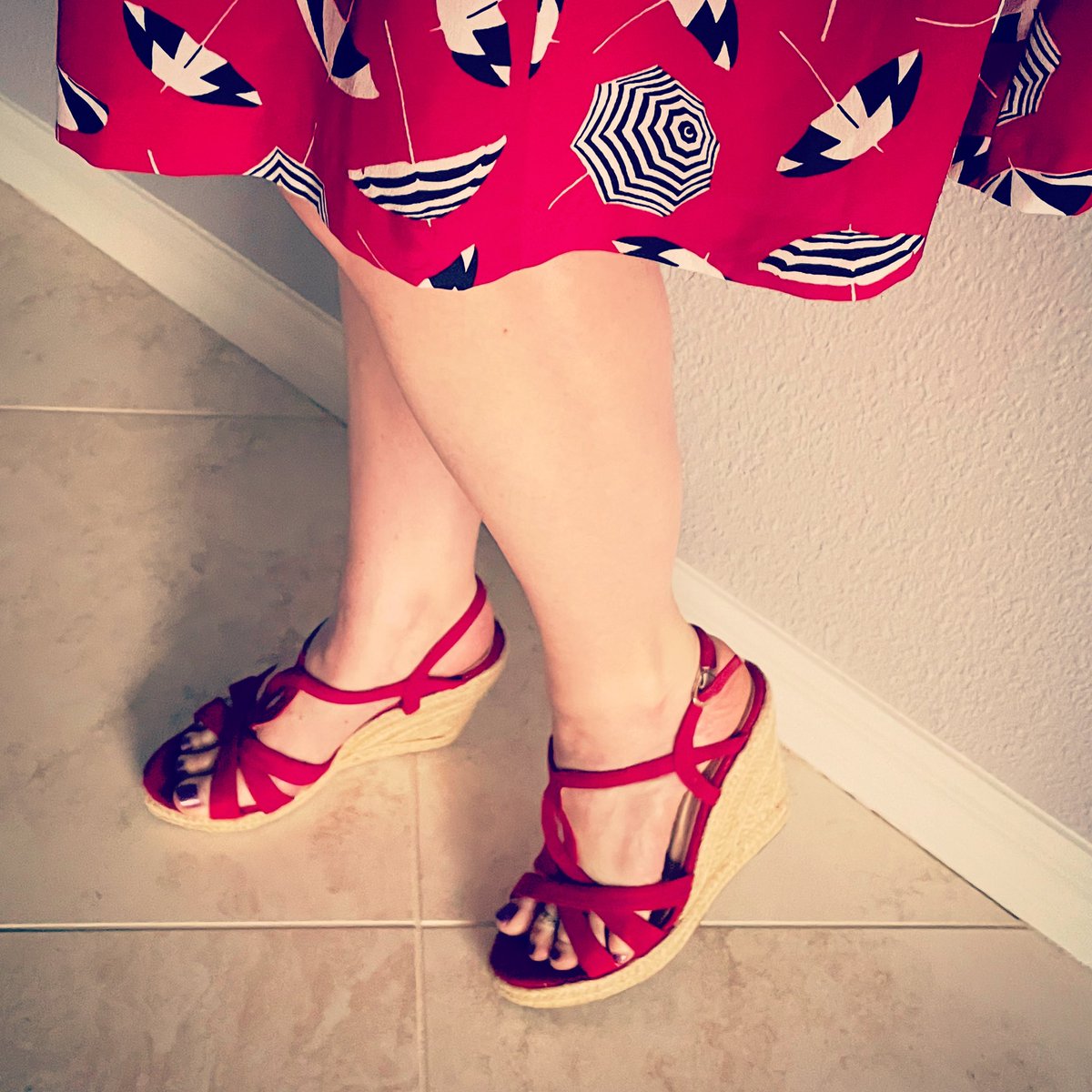 Thank goodness my #fashionadvisor picked out my #shoes this week, and today’s @talbotsofficial dress, to have less decisions to make. #redwedges #wedgelover #shoelove365 #shoes #shoelove #shoelover #shoeaddict #shoecollector #shoecollection #shoefie #shoefiequeen #shoeaddiction