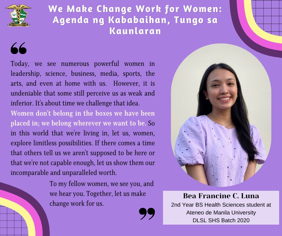 officialLLN's tweet photo. Happy Women’s Month! 💜
 
Take a look at their message for this month's celebration of women and let it inspire you.💖
 
Cheers to Women Empowerment! 🥂✨
 
#LLNWeMakeChangeWorkForWomen
#MabuhayAngMgaBabae 🙌🏼
#InternationalWomensDay 💜 https://t.co/rv0vmIwOSW