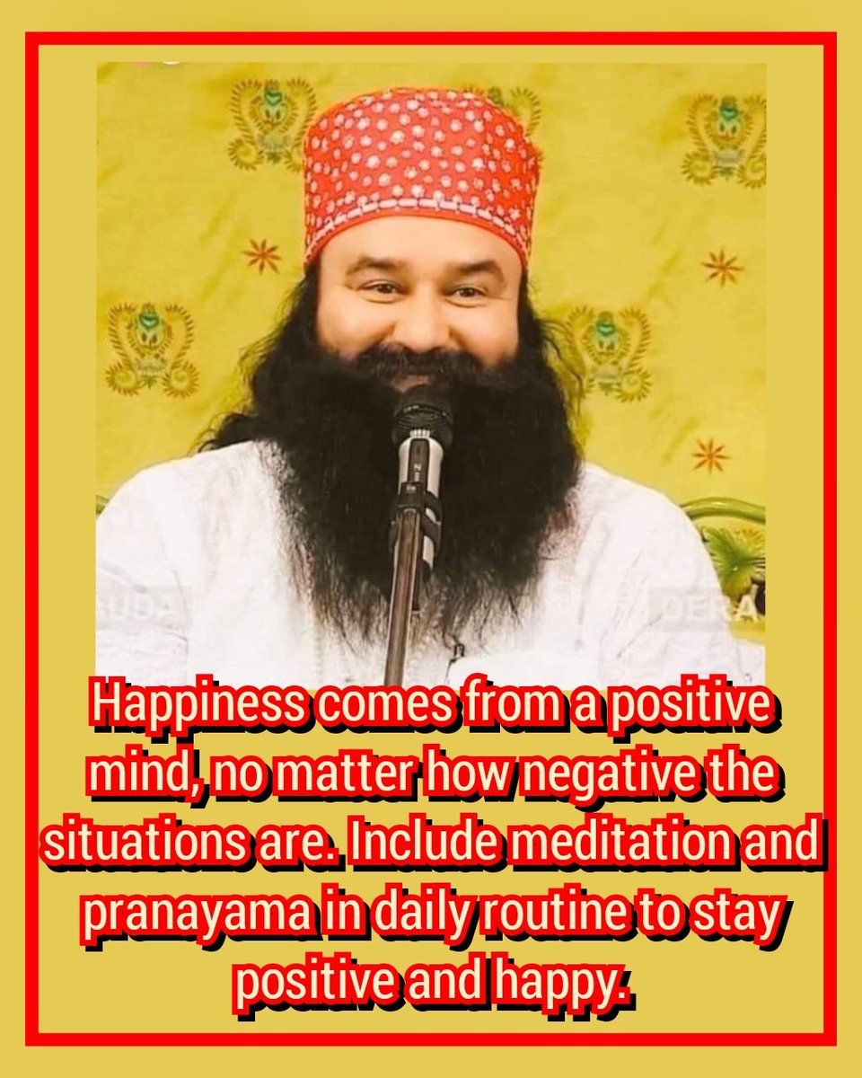 imVickyMansa's tweet photo. Regular practice of Meditation detoxes your mind from negativity , increases brain power and enhances self confidence. Saint Gurmeet Ram Rahim Ji, inspires everyone to meditate regularly; to experience positivity and happiness in life. #HealthyLifestyle https://t.co/2V4XptJzee