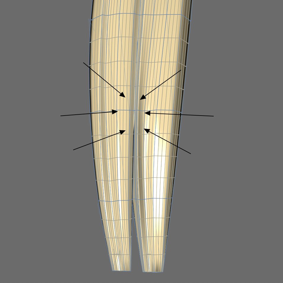 (後でUV維持したままポリ削減を楽にするため)サブディビジョンサーフェイスでポリゴンを格子状に並べたまま枝分かれさせるの難しすぎ問題 