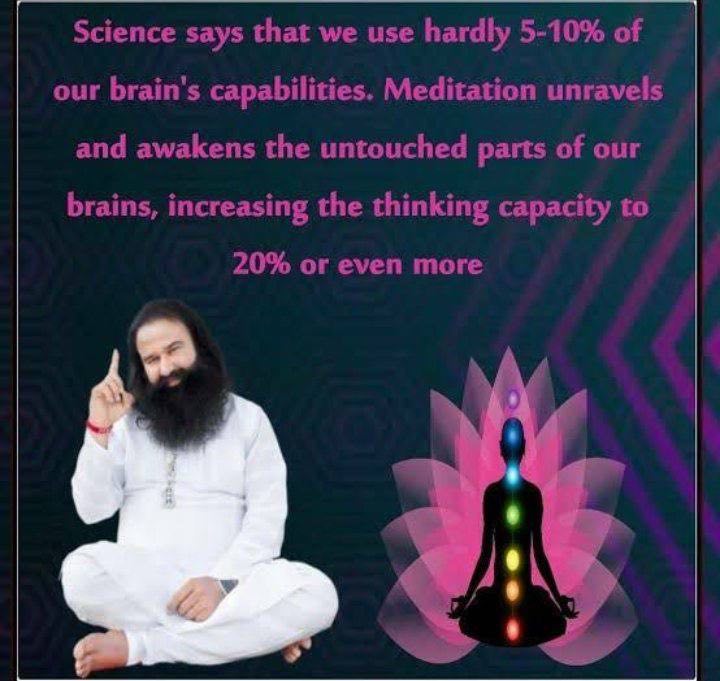 InsanNeeru2's tweet photo. #HealthyLifestyle
with doing meditation  or willpower increases  and u make strong 
maditation 
 motivates  by @gurumeetramrahim  ji https://t.co/clOL2ntktO