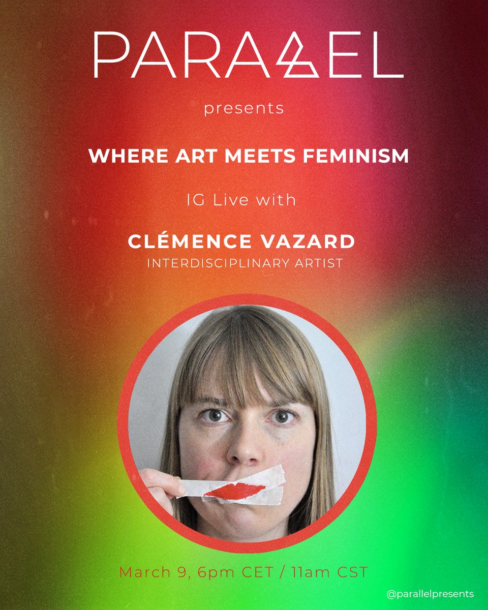 parallel_art's tweet photo. Our live with artist Clemence Vazard is now available to watch on ➡️ https://t.co/Mlz4B0wMdT 🥳
#artist #feminist #metoomovement #InternationalWomensDay https://t.co/VTH5stGZVo