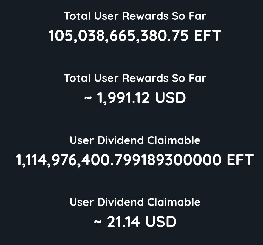 crypto_hass's tweet photo. I GUESS I CAN HAVE A 2ND ROUND OF DESSERT! MY REWARDS ARE COMING IN AGAIN!

@DelCrxpto
$EFT
#ETHFANTOKEN
#ETHFANECOSYSTEM
#EFTBURN
#EFTFAM
#crypto
#binance
#Bitstamp
#BTC
#BNB 
#ETH 
#BSC https://t.co/q6jXjvYzhN