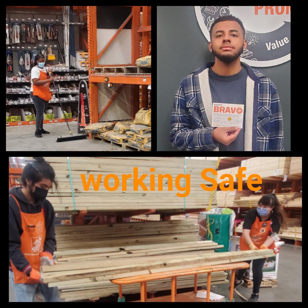 LaToya_Scott1's tweet photo. Safety Alert !!! Thanks to Ashley HC taking time help D21/D22 sweep up. Ben and Cece geared up pull orders. Bravo to Sammy for using flags to communicate with lift driver properly.#caughtredhanded #weworksafe https://t.co/bMyITmO07z