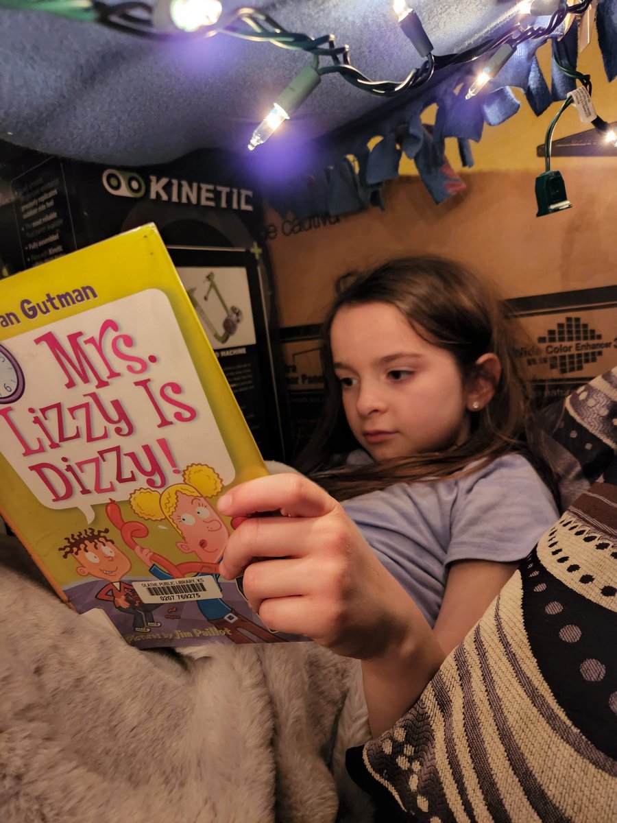 LeawoodMSLib's tweet photo. @DanGutmanBooks  my granddaughter and I are nestled in our reading tent enjoying another one of your wonderful books! https://t.co/5aggFL8He7
