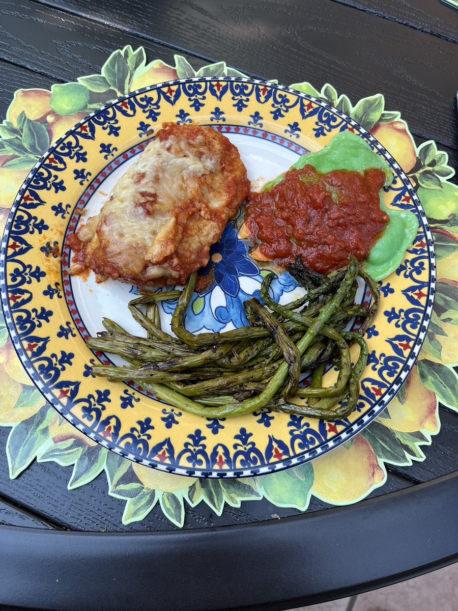 GroomKeegan's tweet photo. @Buccigross can I get review on Grandma’s Chicken Parm with shamrock ravioli (grandpa is Irish) and side of asparagus. https://t.co/N6uWC2sD5o