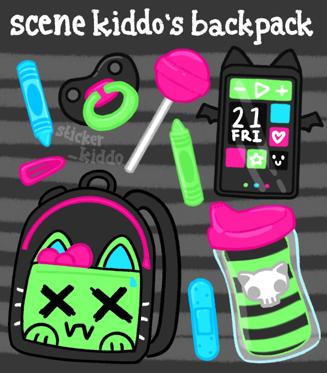 KiddoVioletArt's tweet photo. Even edgy tots gotta have their comfort items 🦇💚💀

#legallittle #legallittlesleague #littlespaceart #abdl #abdlart #ageplay #nmik #noncomart https://t.co/B5jlyoTn2q