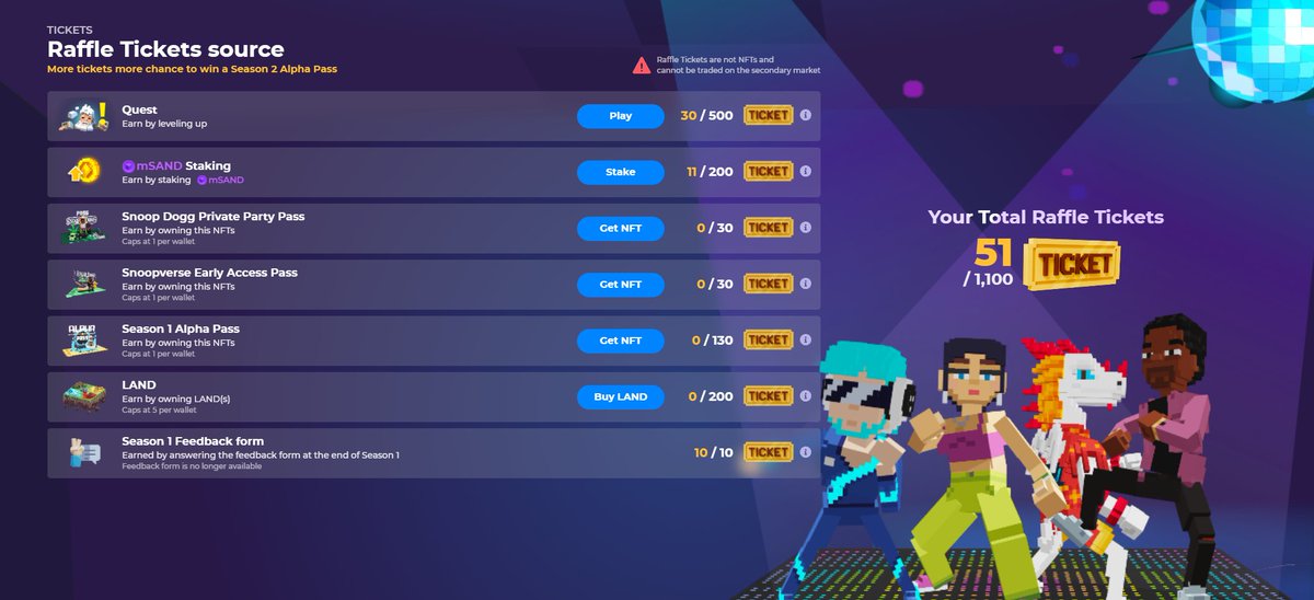Make_yyds's tweet photo. @TheSandboxGame I just participated in the daily #SandboxAlphaS2Contest for a chance to earn up to 1,000 $SAND! Starting March 9 -  Show your Raffle Tickets. Check out my screenshot below! 👇 #SandboxAlphaS2 https://t.co/Qtlt94bEts