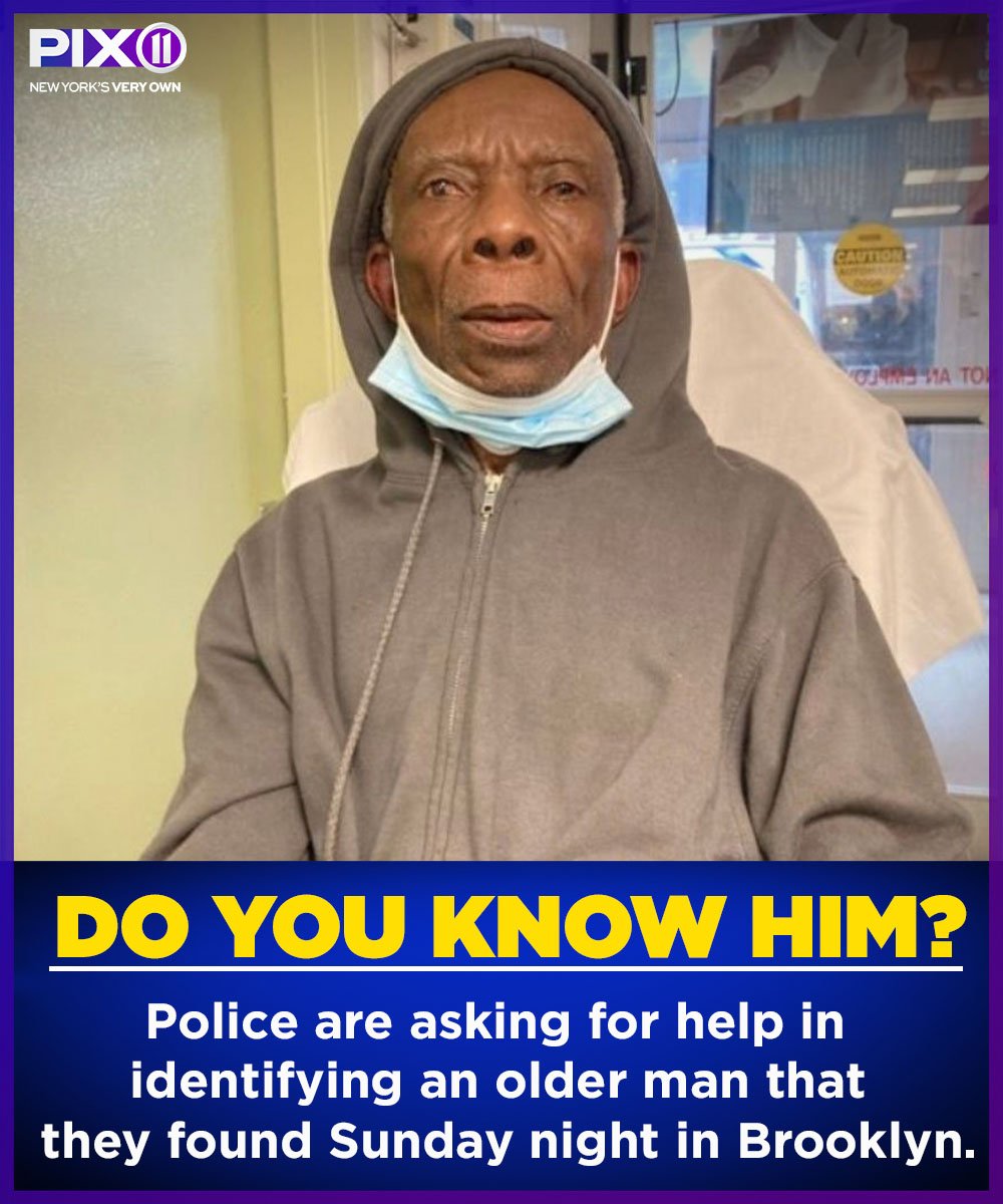 PIX11News's tweet photo. DO YOU KNOW HIS NAME? The NYPD has released a photo of a man they’re hoping the public can help identify.

Police said the man was found Sunday night outside 4522 Church Avenue in East Flatbush, Brooklyn. An ambulance took him to a Kings County Hospital. https://t.co/EsM5V5WzFp