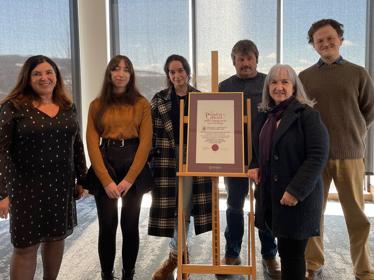 IslandRooms's tweet photo. Thank you @EngageMemorial @vianne_timmons for the honour! Fishing for Success is awarded The President’s Award for Public Engagement Partnerships with Canada Research Chair Dr John Schouten. Many @MemorialU have helped us build the story of #FishingMatters #YouthMatters @ProfDPhD https://t.co/4z8aA1Odcd