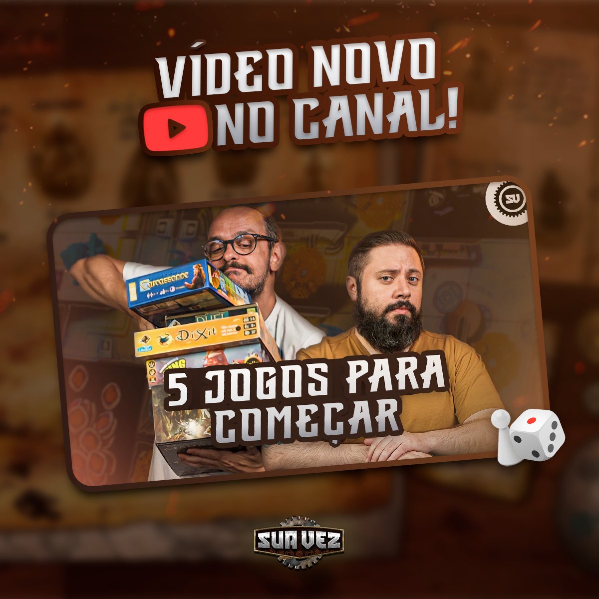 suavezoficial's tweet photo. Você sabe que toda quarta tem vídeo novo no canal. Hoje chegamos com 1, 2, 3, 4, 5 jogos pra você começar a sua coleção: https://t.co/Q5FFY7wBv0

#jogo #lista #dicas #suavez #jogodetabuleiro https://t.co/oxi27ONgSb