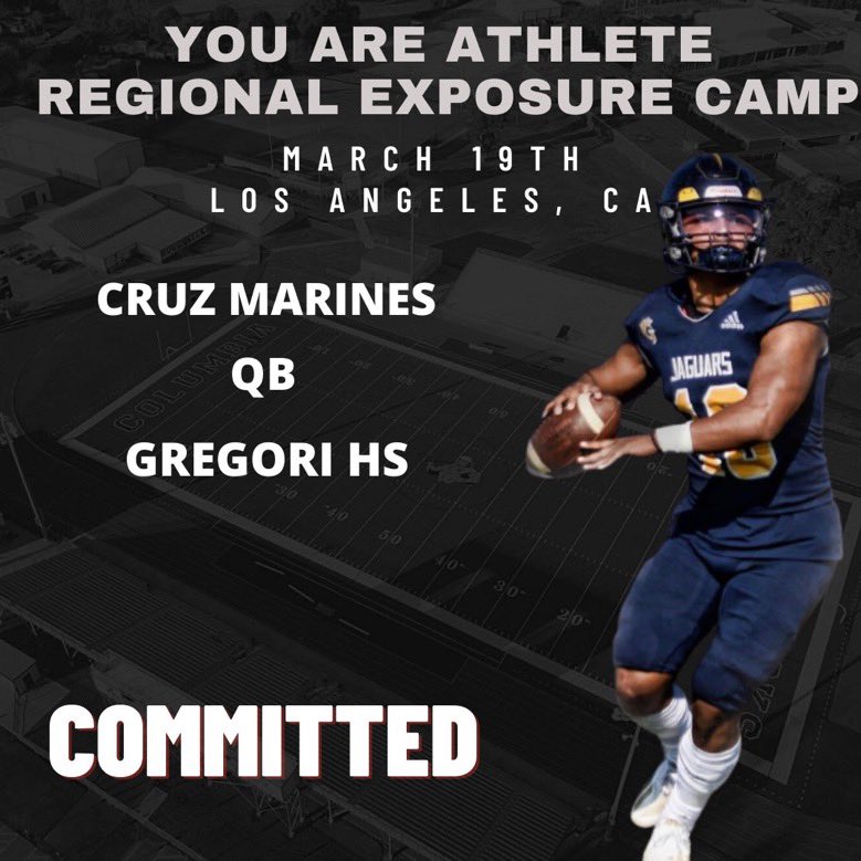 cruzomarines's tweet photo. Thank you @youareathlete for the invitation! Can't wait to show out for everyone and represent the valley.
@Greg_Panelli @Gregorifootball https://t.co/5Pq6Z5MIbl