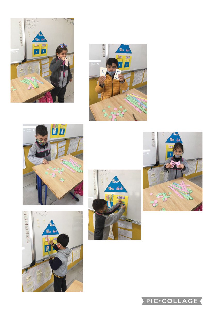 samah_hosna's tweet image. First graders used base ten blocks to distinguish between the digit of tens and ones of numbers up to 100 @MakAishaSchool  #math_is_fun @FawziehHn