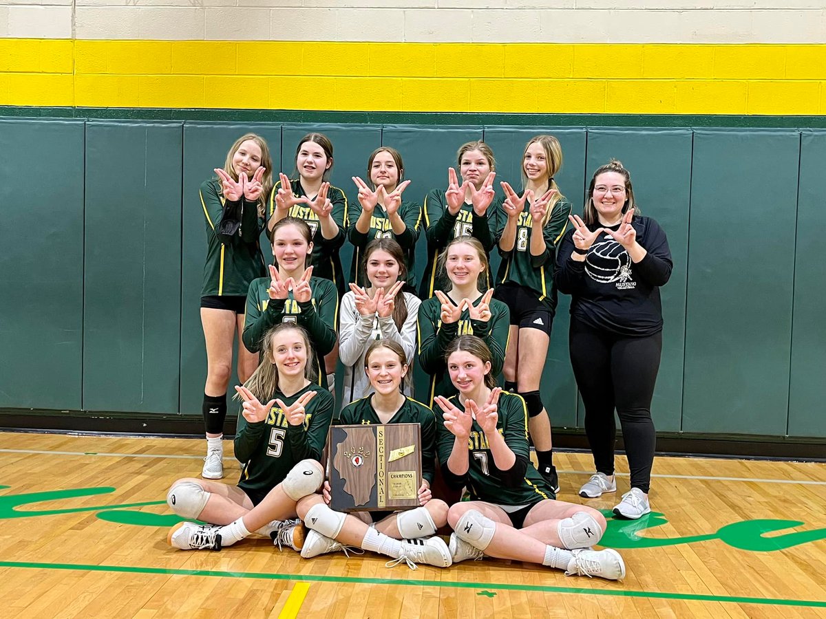 Homer33c's tweet photo. Congratulations to the 7th grade girls volleyball team on their sectional championship win against Woodridge Jefferson! The team will play in the first round of the State tournament Friday, March 11 at 5:45 pm vs Morton Jr. High School. #Every33CDayCounts #NoPlaceLikeHomer https://t.co/4fQCiGqtiH