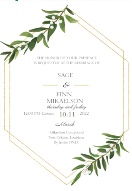 Save the date. Our Wedding <a href="/ChefVamp/">Finn Mikaelson ᚠᛁᚾᚾ ᛗᛁᚲᚨᛖᛚᛋᛟᚾ(Parody) (Active)</a>