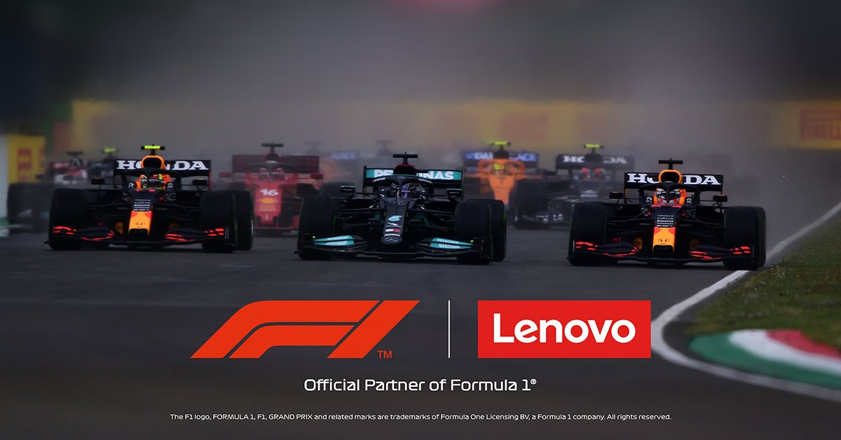 Lenovo's tweet photo. We're announcing a new multi-year partnership with @F1 🤝 

The journey to reshape the future of motorsports starts this 2022 season 🏎️🏁 #LenovoF1