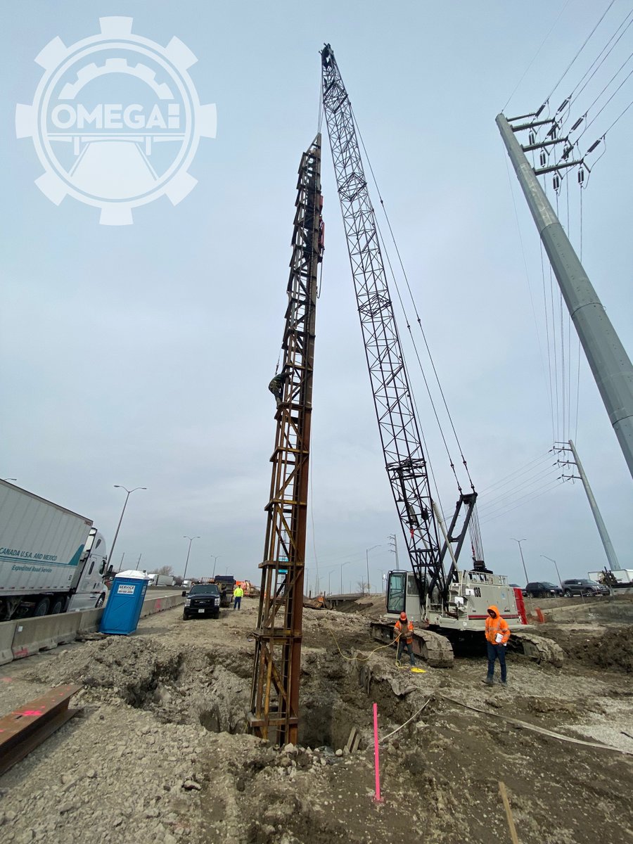 A test pile is being driven at new ramp F over I-290. Once driven to bearing production piles can be determined &amp; ordered. Substructure work will then commence. OMEGA is serving as CM on this project which is part of the <a href="/ILTollway/">Illinois Tollway</a> I-290/I-88 Interchange at I-294 Project.