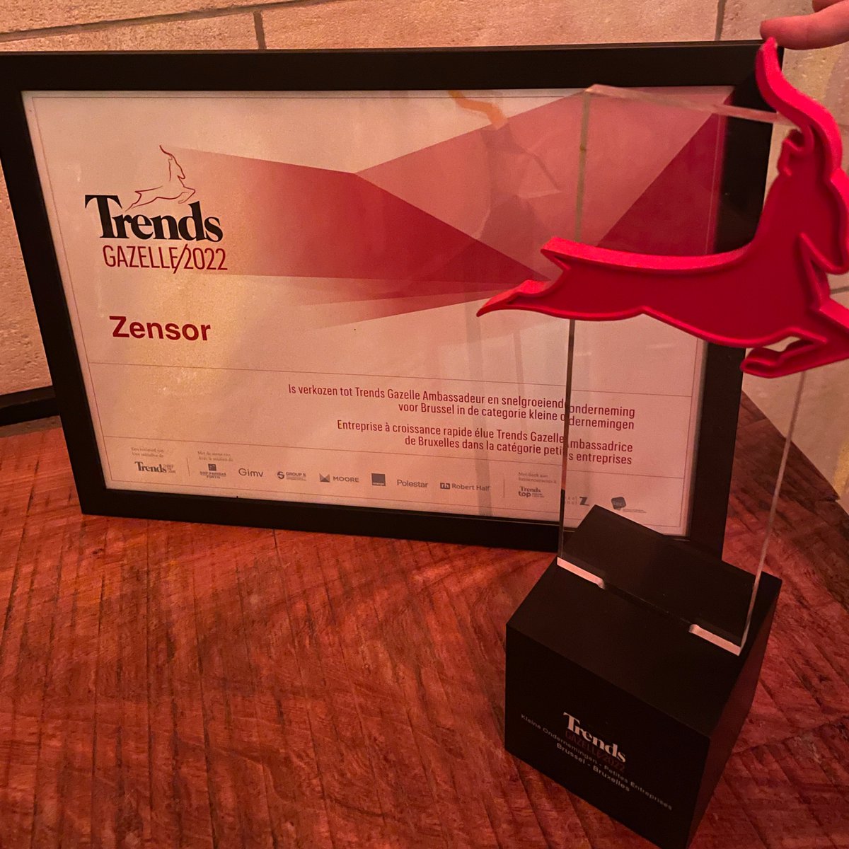 Zensor received the annual “Trends Gazelle” award for Small Businesses in the Brussels Capital Region. From our side: a very big thank you to our #team, our customers and all other believers for all the trust and support. Looking forward to the journey a…