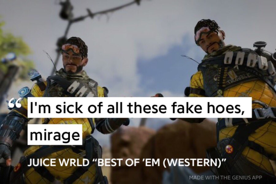 dcval_'s tweet photo. Fun Fact Juice WRLD’s favorite game was Apex Legends he even gave shout outs to some of the characters in multiple unreleased songs 😱 https://t.co/IM7XuW6LY7