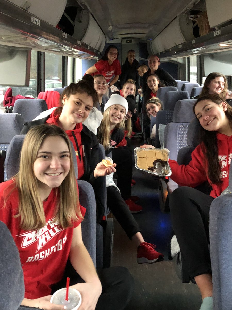 CHCAthletics's tweet photo. Our @CHC_WBB team is on their way to New Hampshire to compete in their first ever NCAA Division II tournament   Good luck ladies.  Bring back some wins!
#griffinnation #griffinpride #scarletandgold https://t.co/YNklHbOdF5