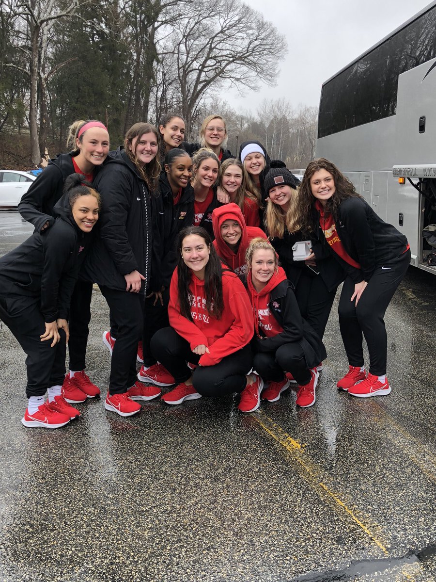 CHCAthletics's tweet photo. Our @CHC_WBB team is on their way to New Hampshire to compete in their first ever NCAA Division II tournament   Good luck ladies.  Bring back some wins!
#griffinnation #griffinpride #scarletandgold https://t.co/YNklHbOdF5