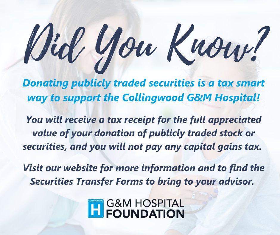 To learn more about donating securities now or in your estate, visit the link below or contact us at 705-444-8645 or foundation@cgmh.on.ca.

cgmhf.com/transfer-of-se…