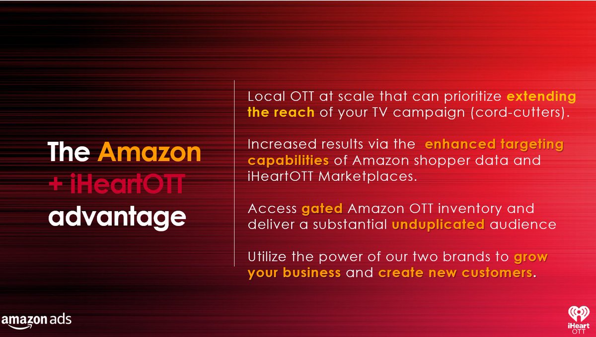 ihmBryanC's tweet photo. iHeart has partnered with tech powerhouse- @amazon! This means we now have access to Amazon Marketplaces. This includes @Twitch! Reach out to find out more about this incredible partnership and how it could help you to reach your target demo's. 
#marketing #twitch #amazon #iheart https://t.co/cegXRYmROy
