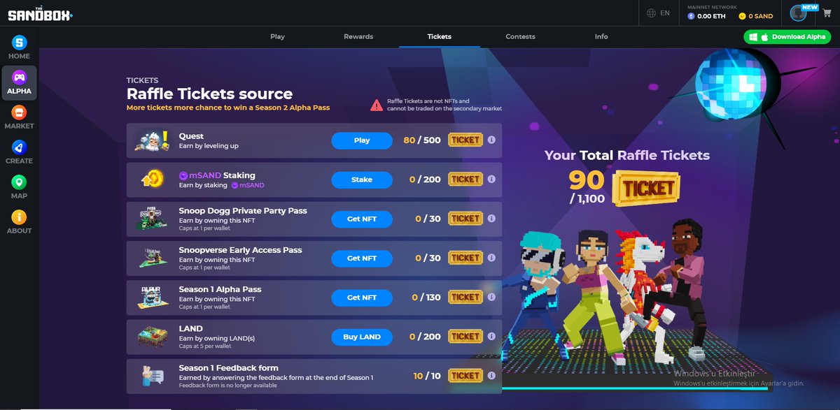 Hasan43905267's tweet photo. @TheSandboxGame I just participated in the daily #SandboxAlphaS2Contest for a chance to earn up to 1,000 $SAND! Starting March 9 -  Show your Raffle Tickets. Check out my screenshot below! 👇 #SandboxAlphaS2 https://t.co/4kGJVUfDeC
