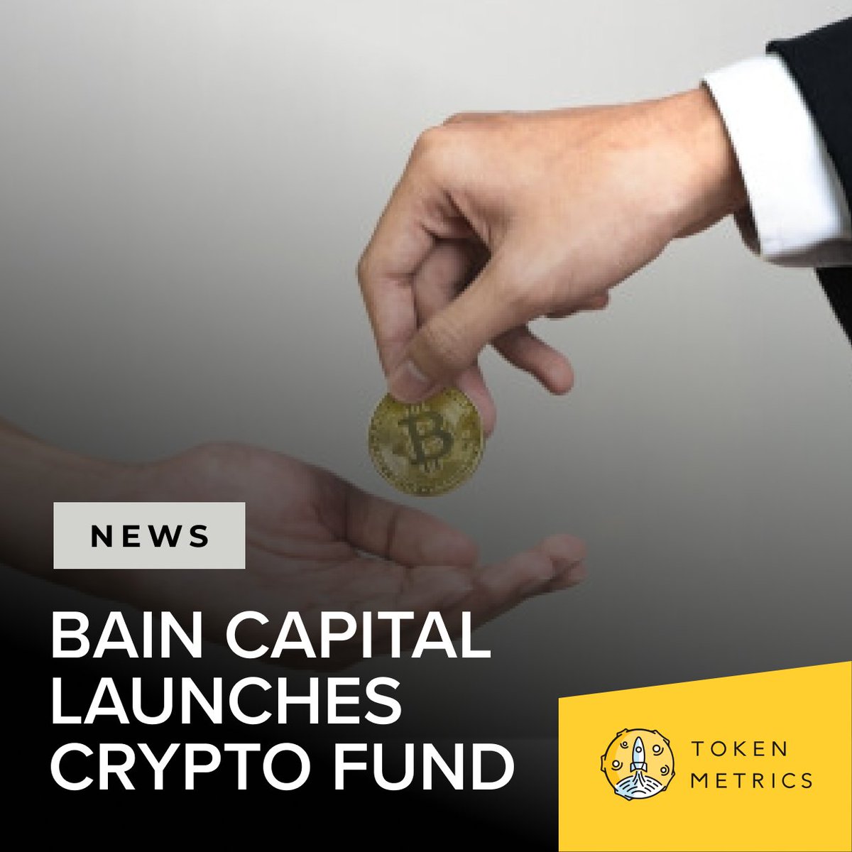 tokenmetricsinc's tweet photo. Bain Capital Ventures - one of the world’s biggest startup-investment firms - is launching a $560 million fund for #cryptocurrencies. https://t.co/CfKTRhA660