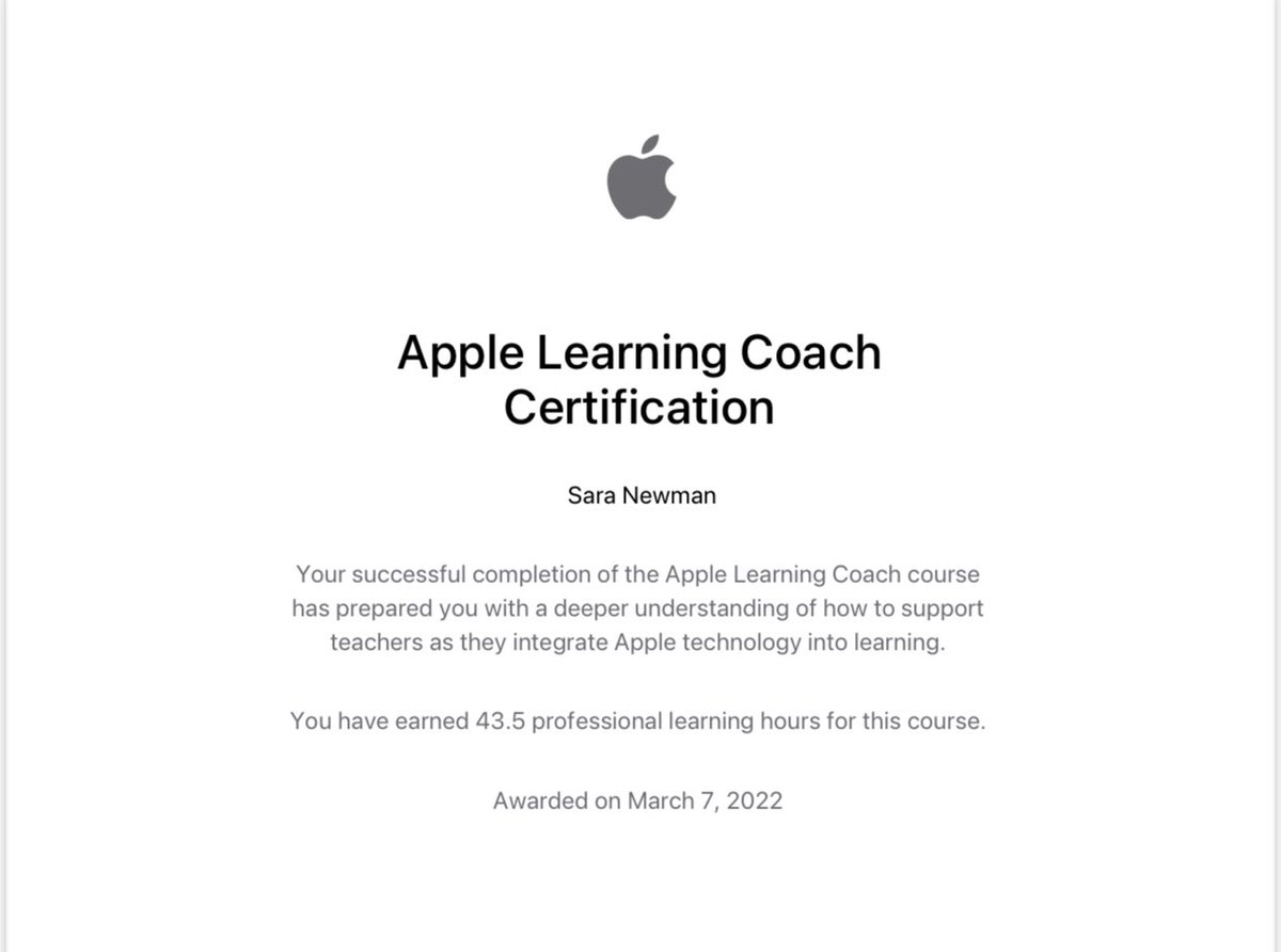 I did a thing! @AppleEDU thank you for the opportunity! I love learning and this certification was a lot of work but definitely worth it! #opsproud #dpvils