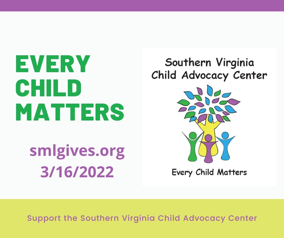 Smith Mountain Lake Gives will replace Roanoke Valley Gives as a regional fundraiser for nonprofit organizations this spring. We are one week away. Please remember the Southern Virginia Child Advocacy Center on Wed., March 16.