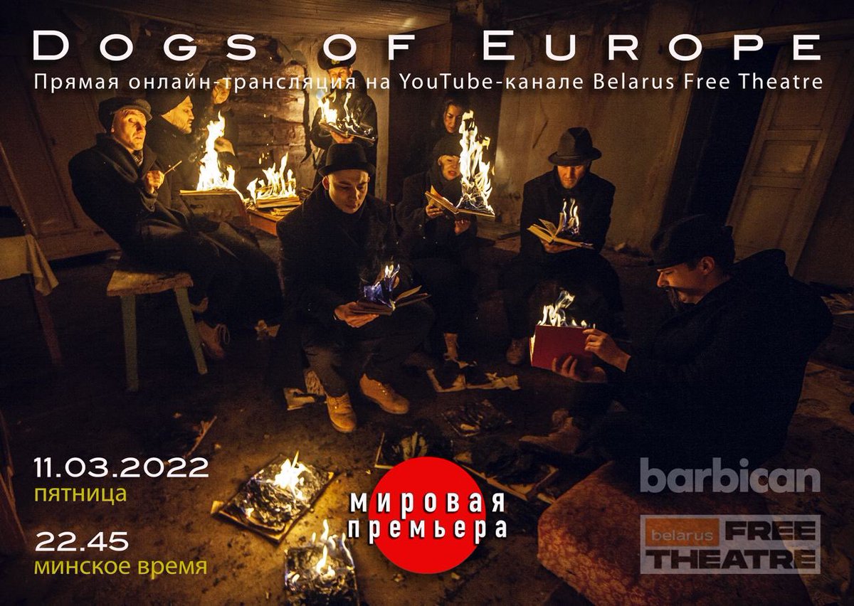 BFreeTheatre's tweet photo. Please join us for the live-stream of our latest production Dogs of Europe. A dystopian novel about Russia’s New Reich. Live streamed in Belarusian with no subtitles, we really hope you will be able to join us for the piece of most contemporary theatre. https://t.co/CmpLWeVq7Y