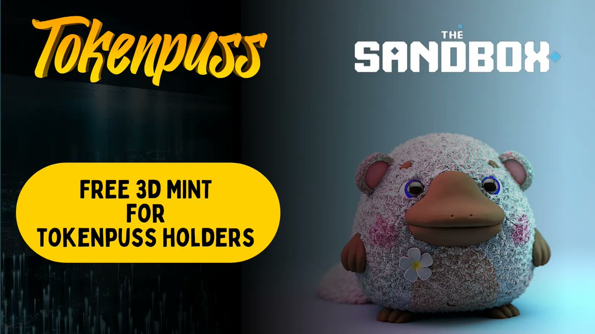 tokenpuss's tweet photo. #Tokenpuss Holders will get a free mint of their 3D Tokenpuss, ready for @TheSandboxGame 😱
This and much more on our roadmap 2.0... 👀 
Join our discord 👉 https://t.co/4PKvlu0I4X
#NFTs #P2E #SandboxGame #Metaverse https://t.co/PbNW4gEk2i