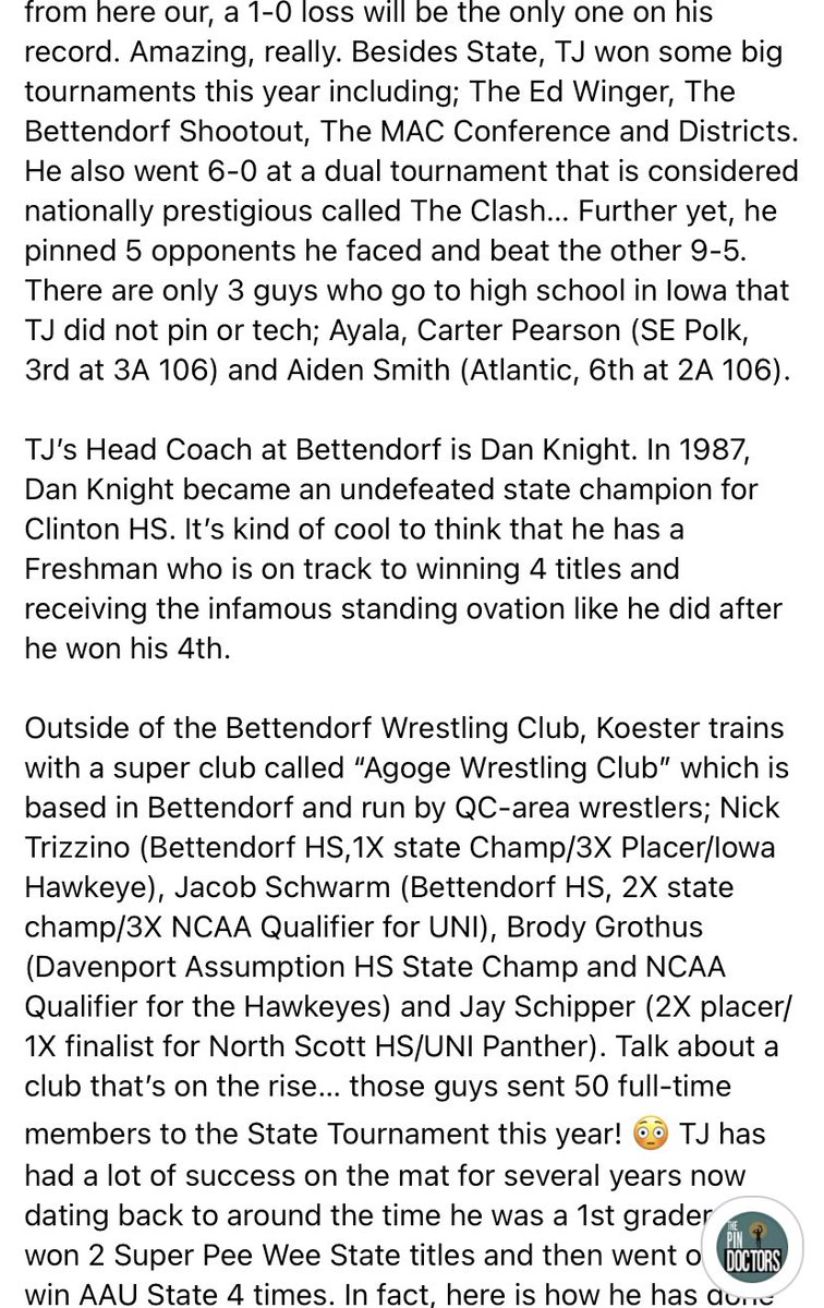 pin_dox's tweet photo. Timothy (TJ) Koester, Bettendorf HS ‘25/Agoge Wrestling Club: A Freshman from Bettendorf who won state and finished with a 40-1 record… yep, kids a 🔨! @BettWrestle @agogewc @brodygrothus @j_skip_ @Jschwarm1 https://t.co/fGc8w01V31