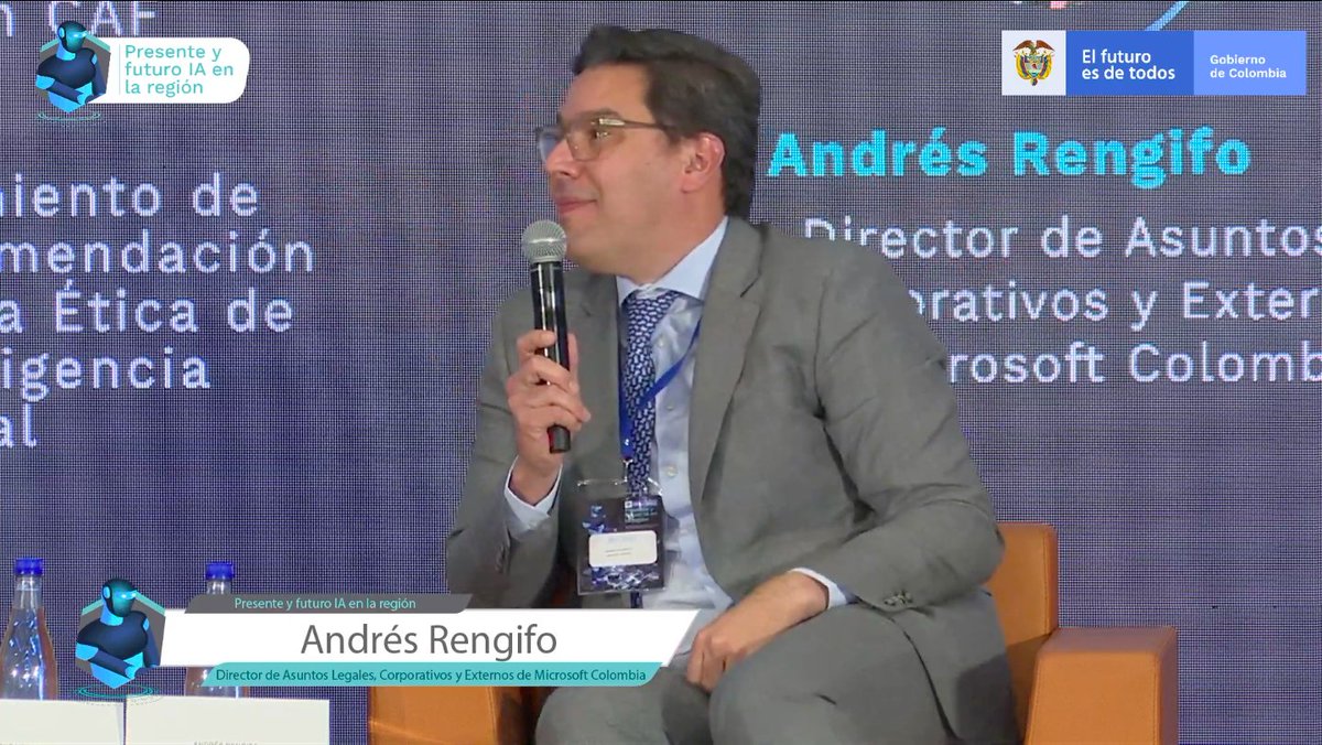Impacto TIC - Nextwork360 Latam (@impactotic) on Twitter photo <a href="/Vicmunro/">Victor Munoz</a> <a href="/infopresidencia/">Presidencia Colombia 🇨🇴</a> <a href="/Ministerio_TIC/">Ministerio TIC</a> <a href="/MauricioJaramil/">Mauricio Jaramillo Marín</a> <a href="/CarmenLigiaV/">Carmen Ligia Valderrama Rojas</a> <a href="/ConsejeriaGC/">Vulnerability</a> <a href="/MariaFernandaQZ/">María Fernanda Quiñones Z.</a> <a href="/camcoelectronic/">Cámara Colombiana de Comercio Electrónico</a> <a href="/FabianHdezR/">Fabián Hernández</a> <a href="/GoogleColombia/">Google Colombia</a> <a href="/andresrengifog/">Andres Rengifo</a> <a href="/agronegocios_co/">Agronegocios</a> <a href="/eLinC_UOC/">eLearning Innovation Center (UOC)</a> La IA está hecha por humanos para que la utilicen los humanos. "Hay que aterrizar la IA a los problemas cotidianos de la humanidad. Uno no resuelve con la IA problemas de la IA, sino necesidades humanas", <a href="/andresrengifog/">Andres Rengifo</a>. <a href="/Vicmunro/">Victor Munoz</a> <a href="/infopresidencia/">Presidencia Colombia 🇨🇴</a> <a href="/Ministerio_TIC/">Ministerio TIC</a> <a href="/MauricioJaramil/">Mauricio Jaramillo Marín</a> <a href="/CarmenLigiaV/">Carmen Ligia Valderrama Rojas</a> <a href="/ConsejeriaGC/">Vulnerability</a> <a href="/MariaFernandaQZ/">María Fernanda Quiñones Z.</a> <a href="/camcoelectronic/">Cámara Colombiana de Comercio Electrónico</a> <a href="/FabianHdezR/">Fabián Hernández</a> <a href="/GoogleColombia/">Google Colombia</a> <a href="/andresrengifog/">Andres Rengifo</a> <a href="/agronegocios_co/">Agronegocios</a> <a href="/eLinC_UOC/">eLearning Innovation Center (UOC)</a> La IA está hecha por humanos para que la utilicen los humanos. "Hay que aterrizar la IA a los problemas cotidianos de la humanidad. Uno no resuelve con la IA problemas de la IA, sino necesidades humanas", <a href="/andresrengifog/">Andres Rengifo</a>.