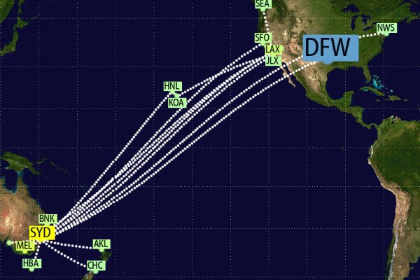 tgchen's tweet photo. New destination on my #JetLovers flight map: DFW (Dallas-fort Worth, United States) https://t.co/YNcsC551b4 https://t.co/7jIt548iT4