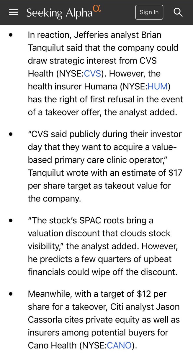 gameofphonez's tweet photo. $CANO with the potential for a $17 buyout at current levels? a steal to be taken back private at those levels. https://t.co/hazHr6N5Np