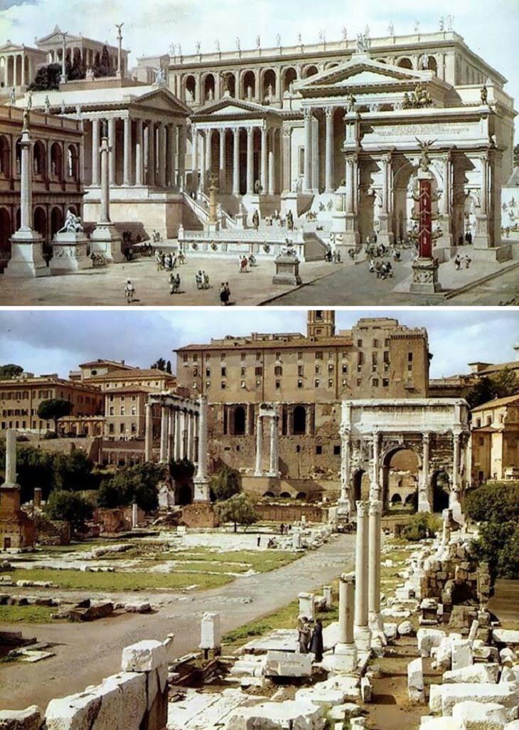 templodelpasado's tweet photo. El Foro romano y su recreación. #Italia #Roma #arqueología https://t.co/kTCSaFYi6U