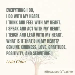 "Put your heart into what you do and share your love with students. There can be a lasting impact." Livia Chan

The Gift of Love: A Piece of Our Heart - By <a href="/LiviaChanL/">Livia Chan, M.Ed</a> buff.ly/3KmZK8I