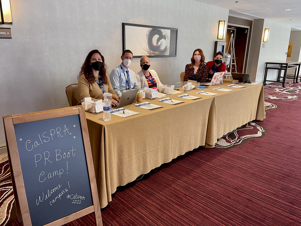 CalSPRA's tweet photo. We have officially kicked off #CalSPRA2022 with our pre-conference PR Boot Camp! Early registration is on the second floor and is open from 3:30-5:30 p.m. today! We can’t wait to see everyone! 🤩💙 
#schoolpr #suptchat #Communication #Sacramento https://t.co/nVOvuqFozf